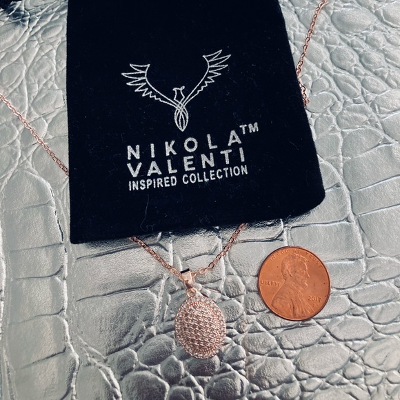 Rose gold plated pave necklace - Picture 3 of 3